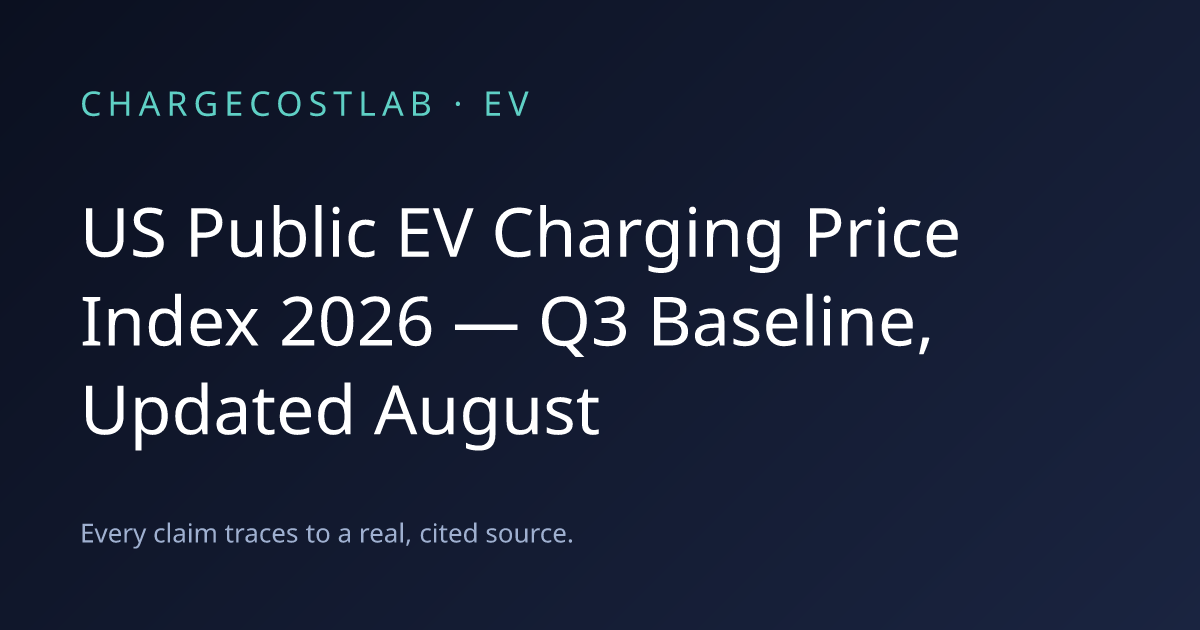 US Public EV Charging Price Index 2026 — Q3 Baseline, Updated August
